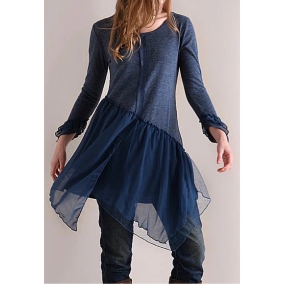 Pretty Angel Tops - Pretty Angel Navy Blue Layered Tunic Top